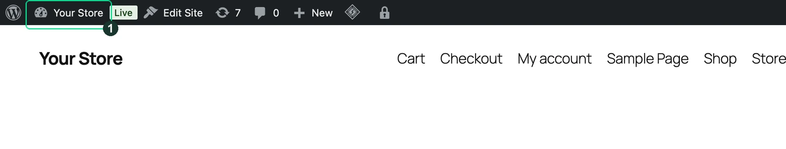 Screenshot: Your shop, seen while logged in